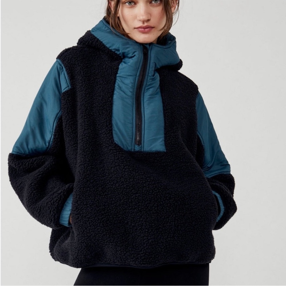 FP Movement by Free People Black and Blue Teddy Jacket